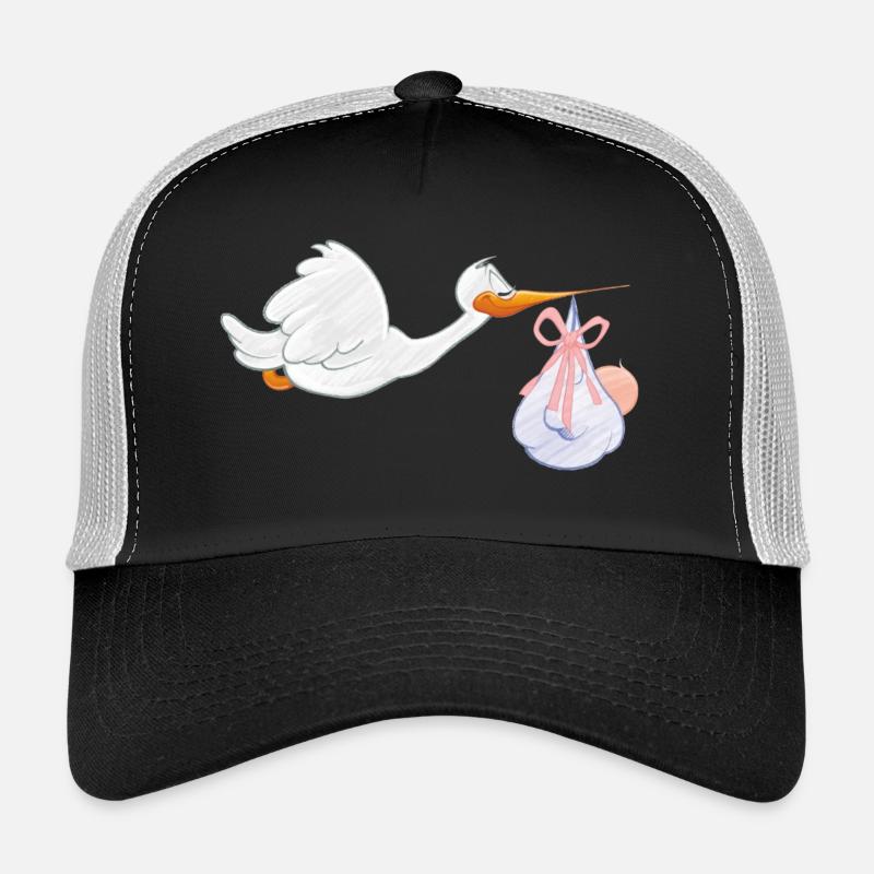Cigogne avec bébé Casquette trucker 