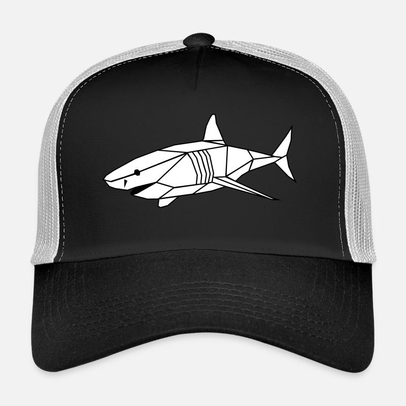 Polygons shark - Trucker Cap - black/stone grey