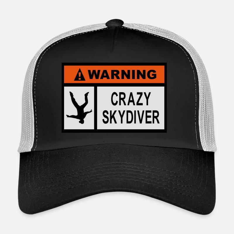 Warning Crazy Skydiver - Trucker Cap - black/stone grey