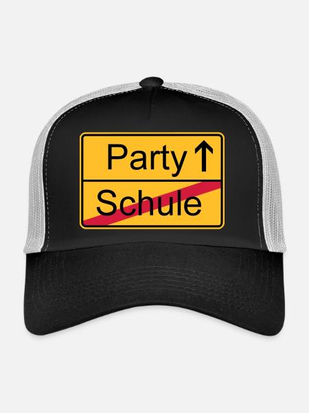 Schools out lets party! - Trucker Cap - Schwarz/Steingrau - Vorne