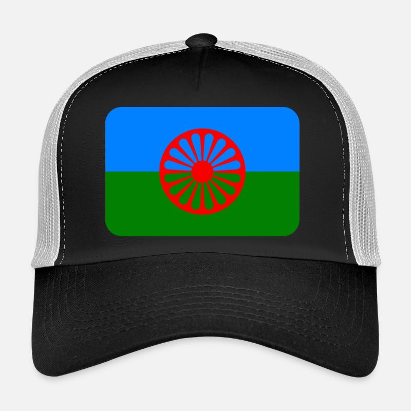 ROMANI FLAG round corner 400 dpi Trucker Cap