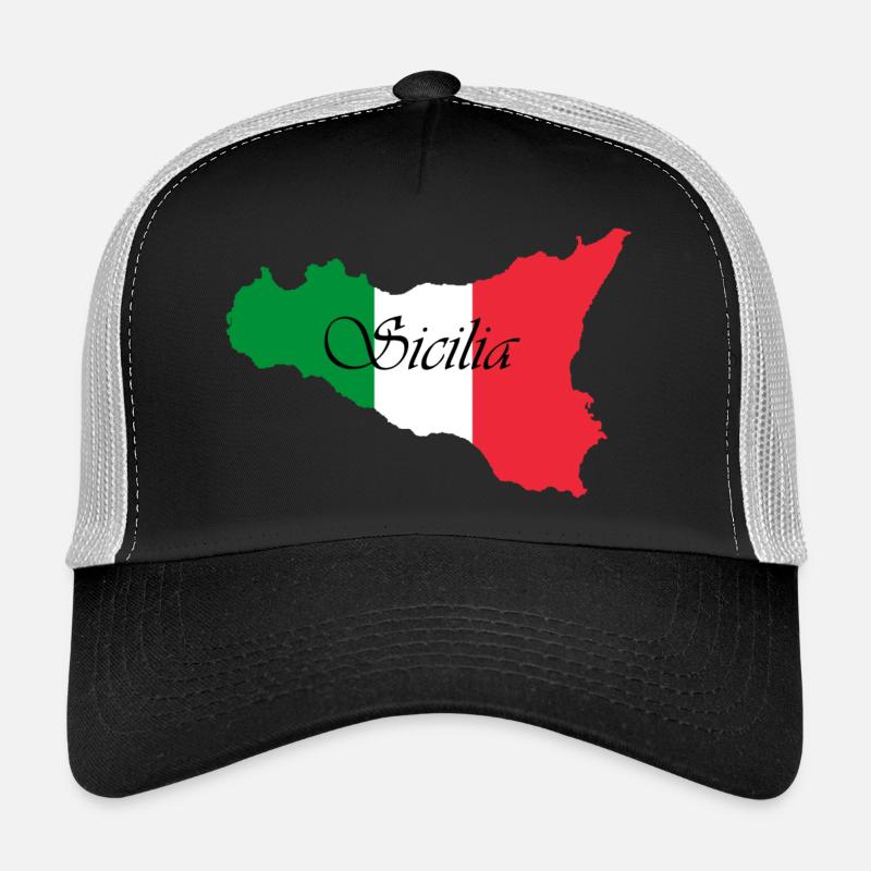 Sicile couleurs classique écrit Sicilia Casquette trucker 
