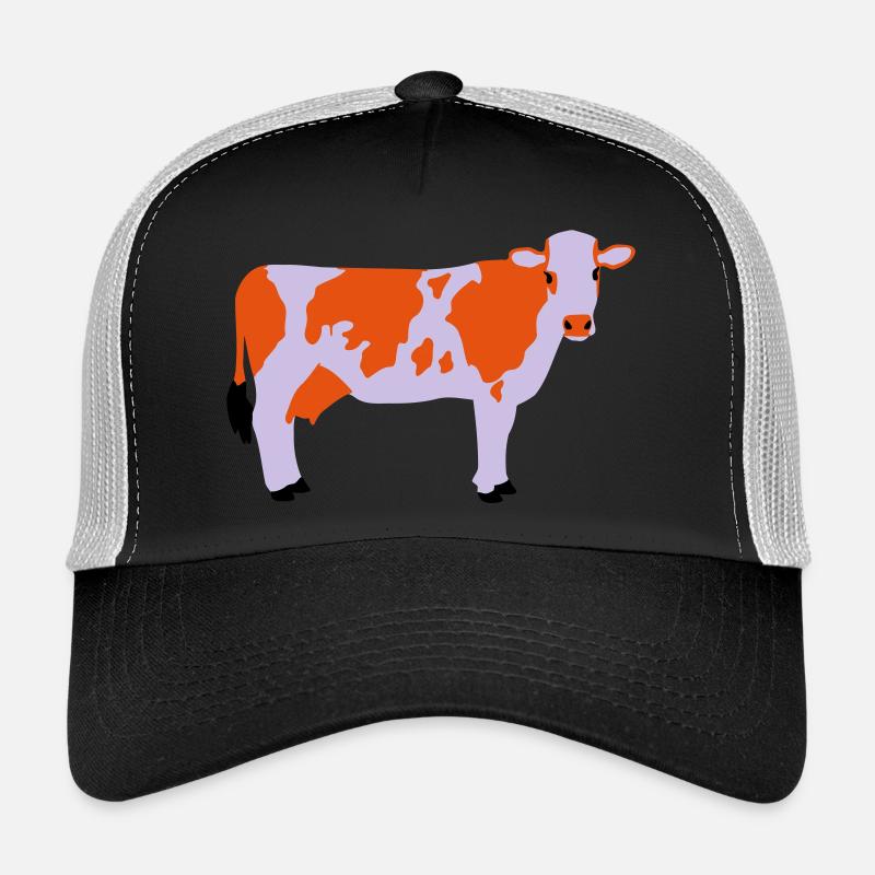 Kuh Vektor gefleckt - Trucker Cap - Schwarz/Steingrau
