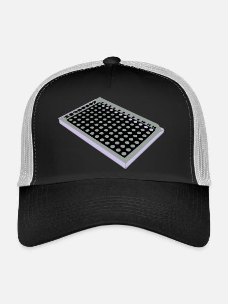 96 Well Plate / 96 perforated plate - Trucker Cap - black/stone grey - Front