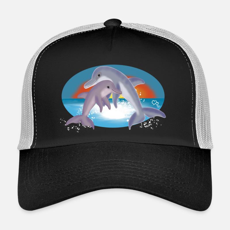 Fröhliche Delfin-Paar Illustration Trucker Cap