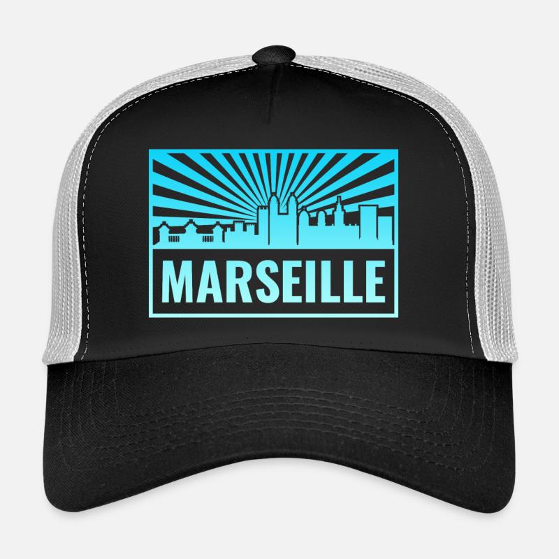 Rayons de soleil de la Skyline de Marseille Casquette trucker 