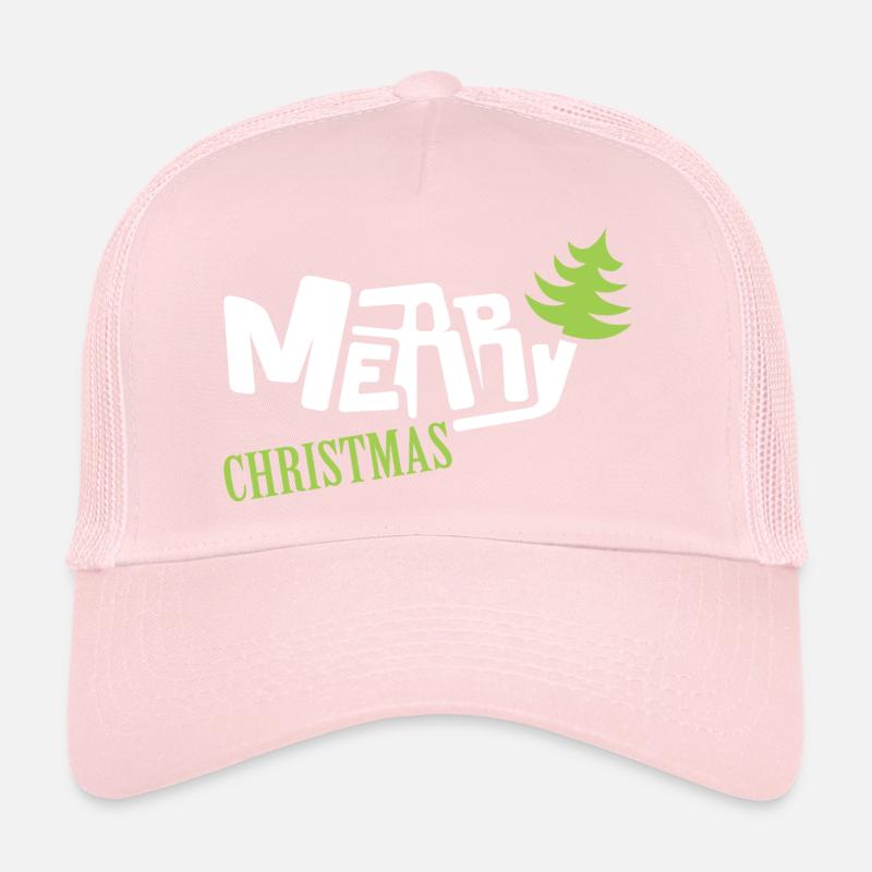 merry christmas font comic Tannenbaum Schrift Trucker Cap