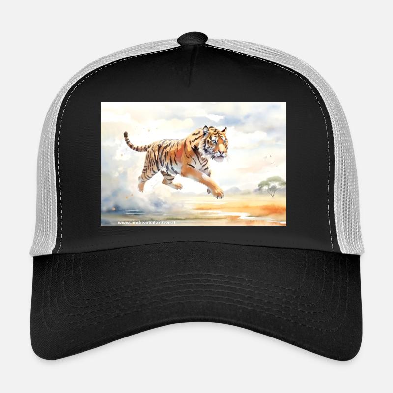 Tiger in Action Trucker Cap