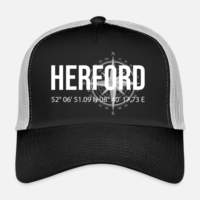 Koordinaten Herford - Trucker Cap - Schwarz/Steingrau