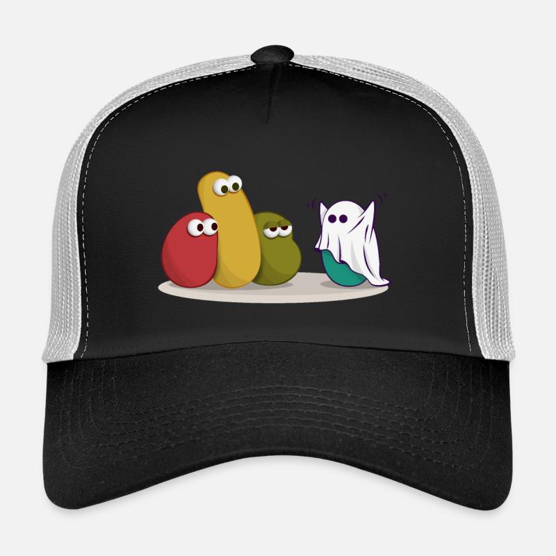 Halloween Ghost Comic Drawing Trucker Cap