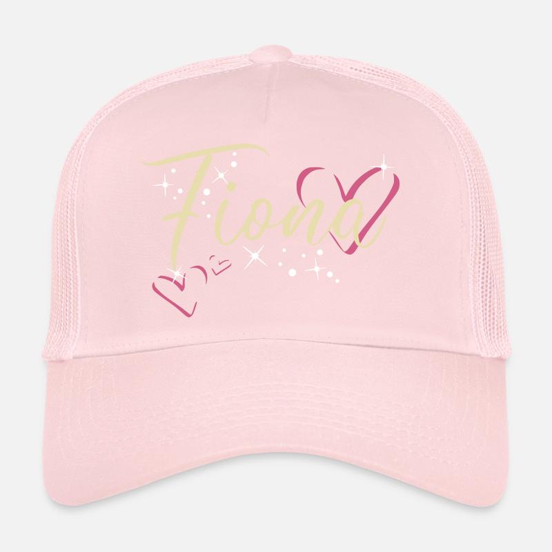 Fiona Last name First name Calligraphy heart Trucker Cap