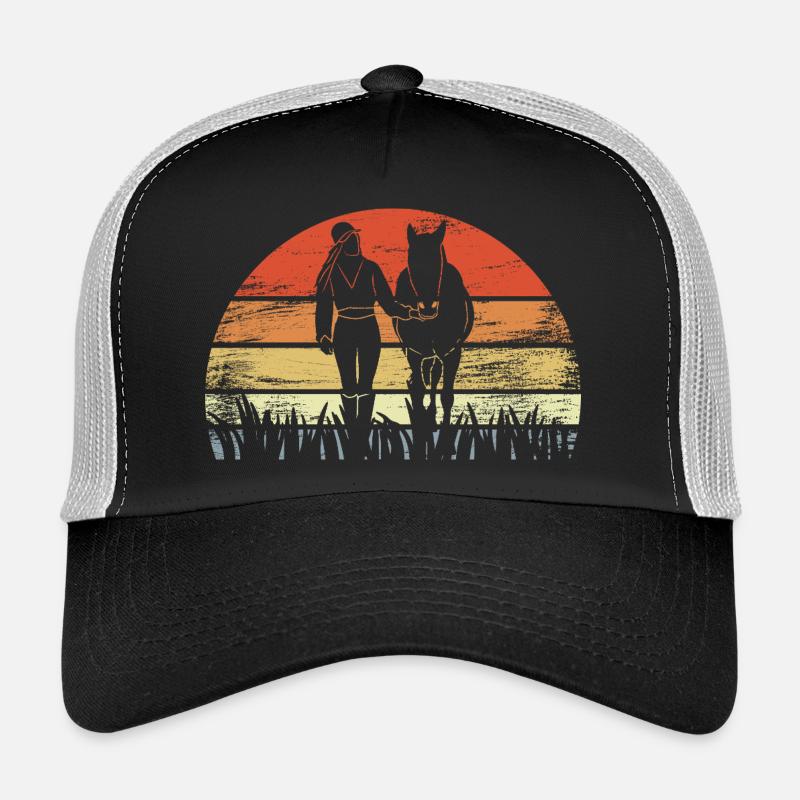 Vintage Reiterin - Trucker Cap - Schwarz/Steingrau