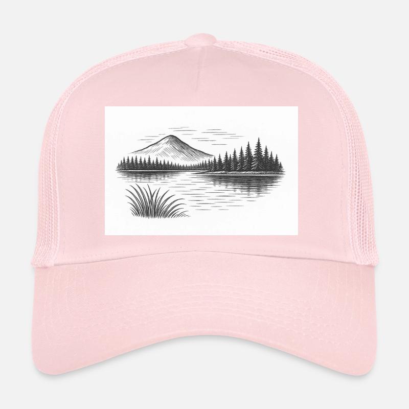 Bergpanorama hinter See Trucker Cap