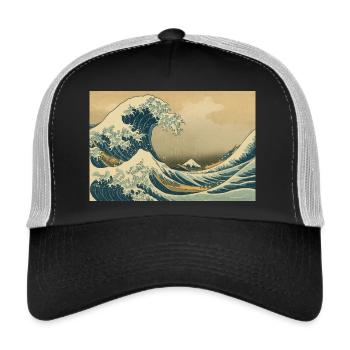 wave - Trucker Cap - black/stone grey - Front