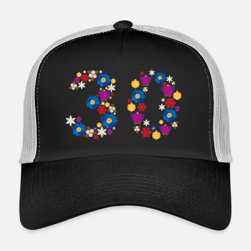 Flowers 30 - Trucker Cap - black/stone grey
