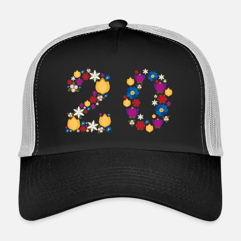Flowers 20 - Trucker Cap - Schwarz/Steingrau
