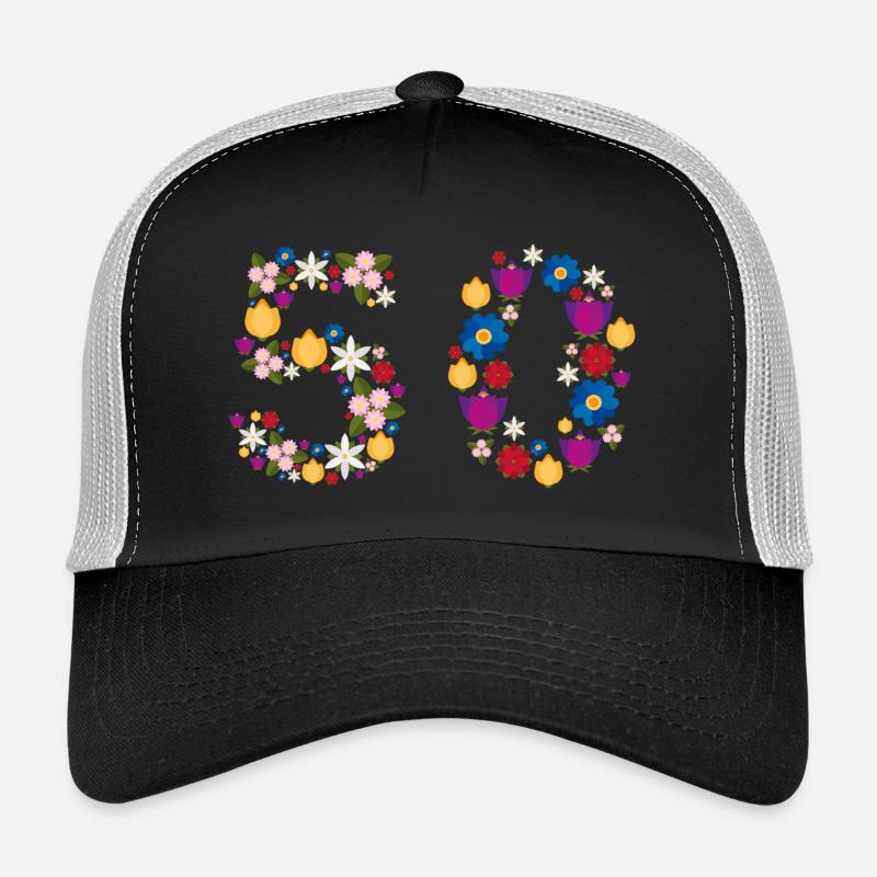 Fleurs 50 - Casquette trucker  - noir/gris pierre