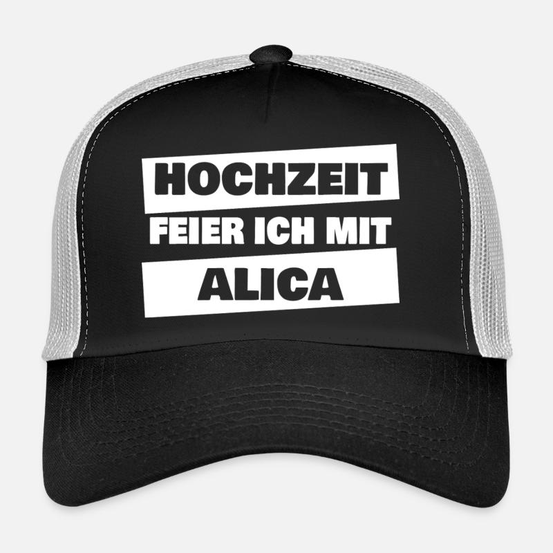 Célébration de mariage moi avec Alicia Casquette trucker 
