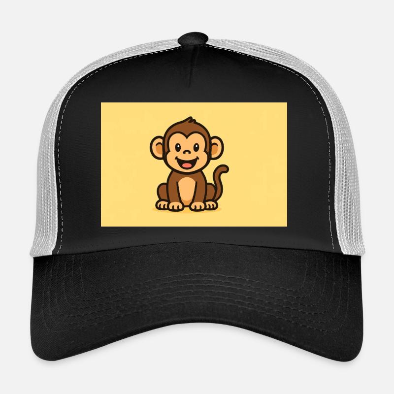 affe - Trucker Cap - Schwarz/Steingrau