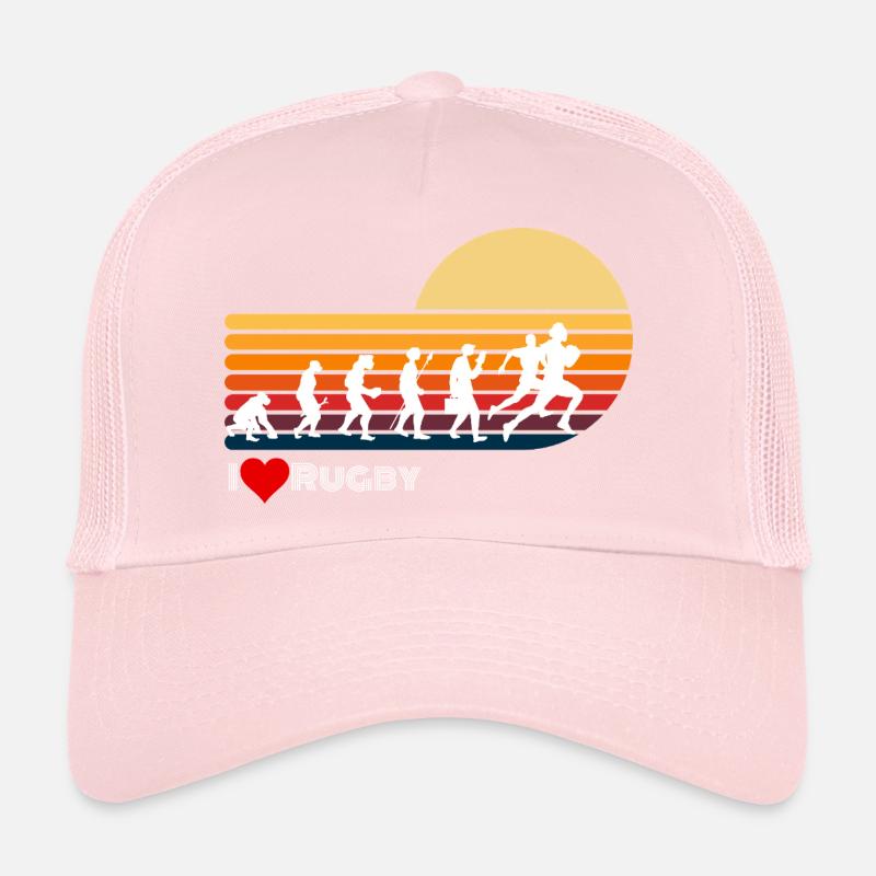 Rugby Rétro Evolution Coucher de soleil Casquette trucker 