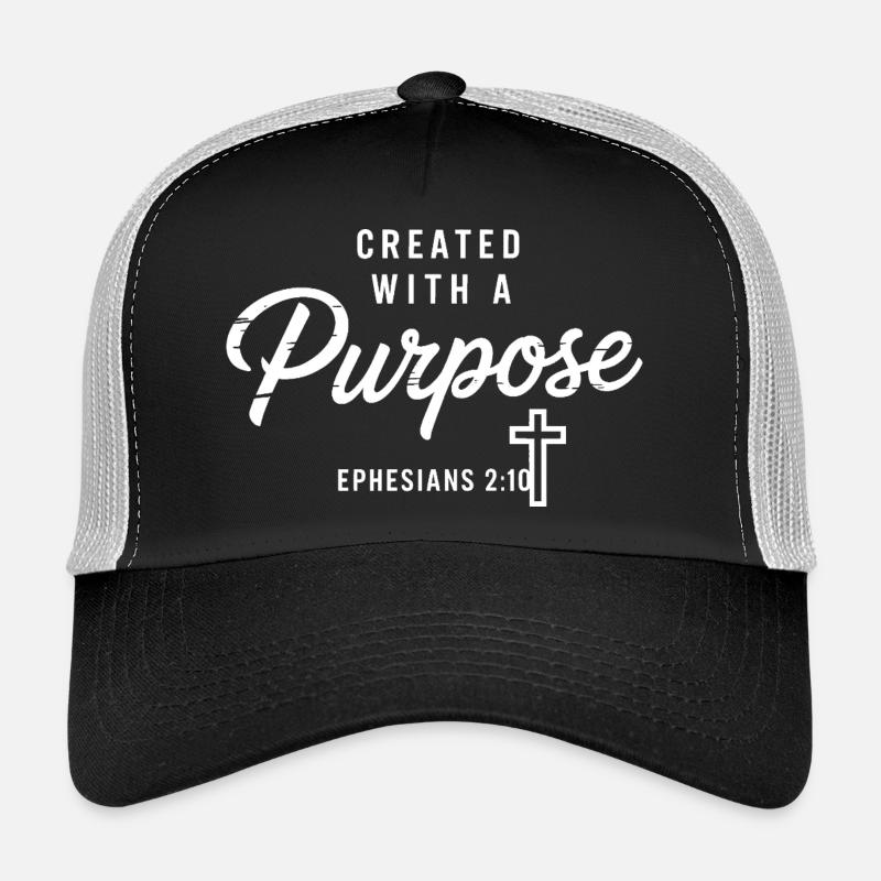 Purposeful Faith Cross Typography Trucker Cap