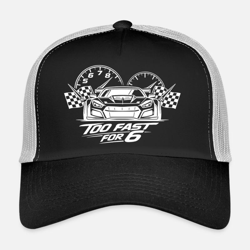 Trop rapide pour une voiture de course de 6 Casquette trucker 