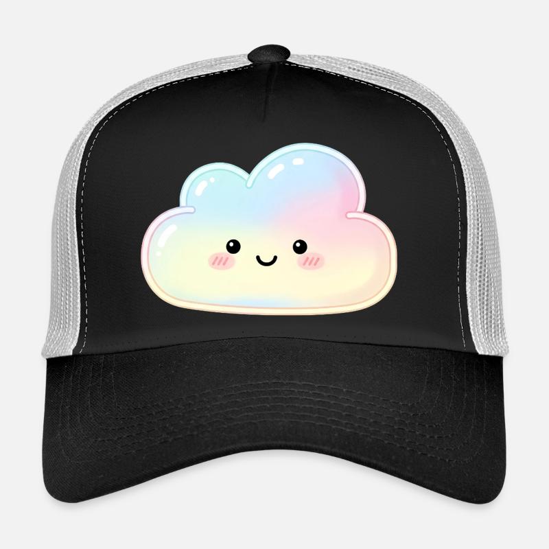 Pastel Cloud with Cute Face Sleep Cloud Trucker Cap