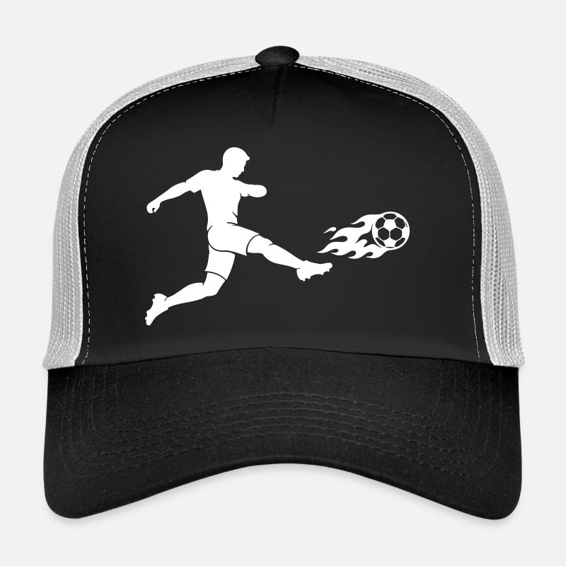 Soccer Striker Silhouette Trucker Cap