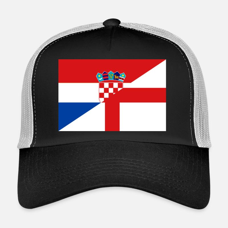 Drapeau de Croatie et Angleterre Casquette trucker