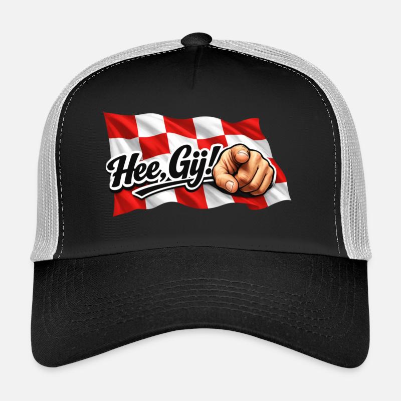 Hey Thou, Brabant-Flagge mit Text und Hand Trucker Cap