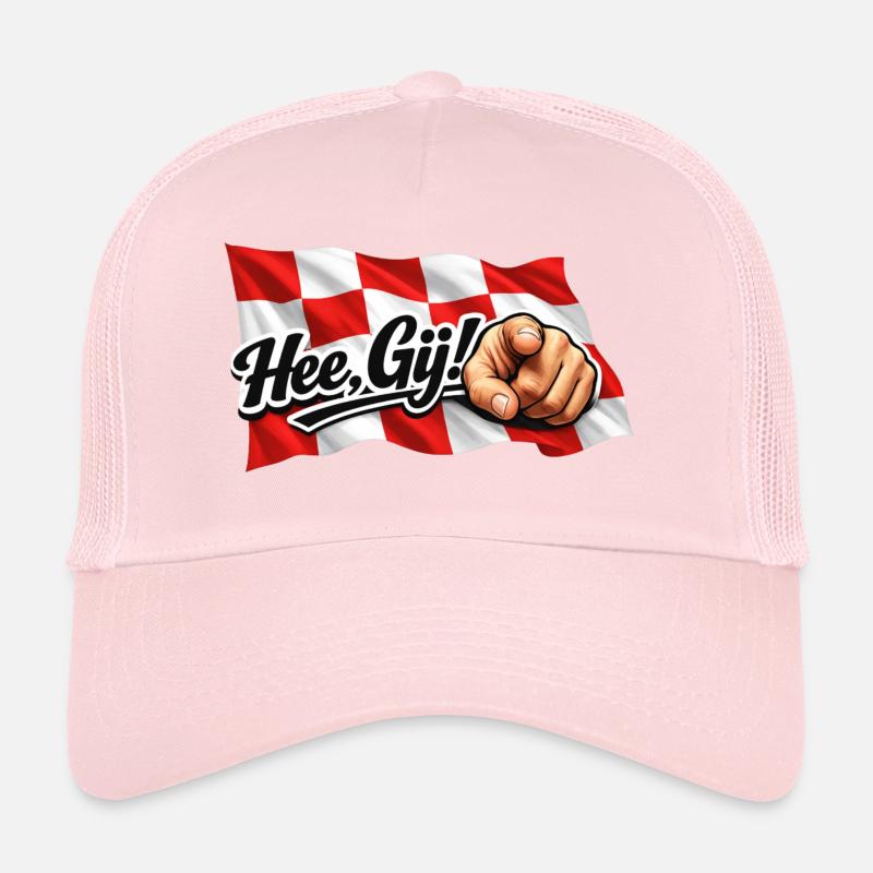 Salut Toi, drapeau du Brabant avec texte et main Casquette trucker 