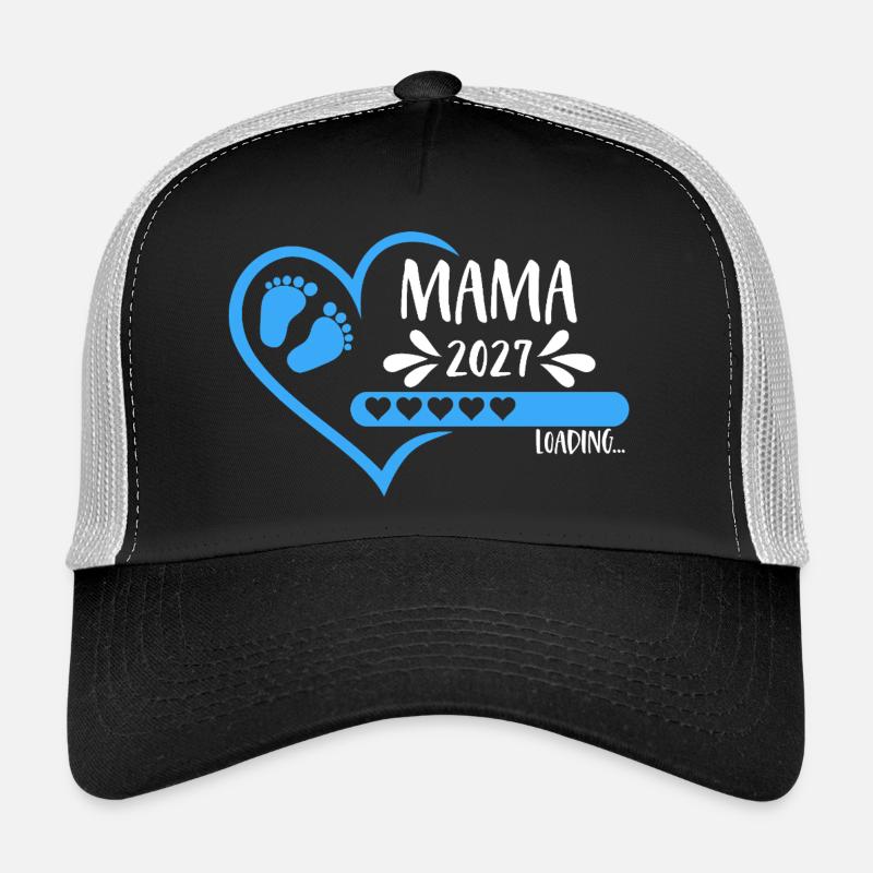 Mom 2027 loading Heart Version Boy blue Trucker Cap