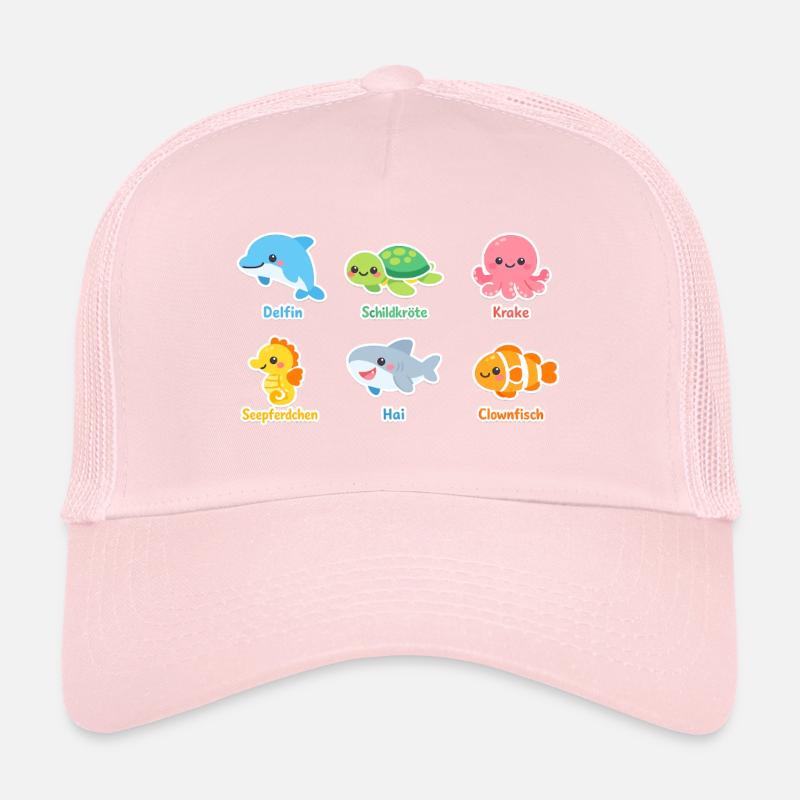 Cuddly Sea Creatures Sticker Trucker Cap