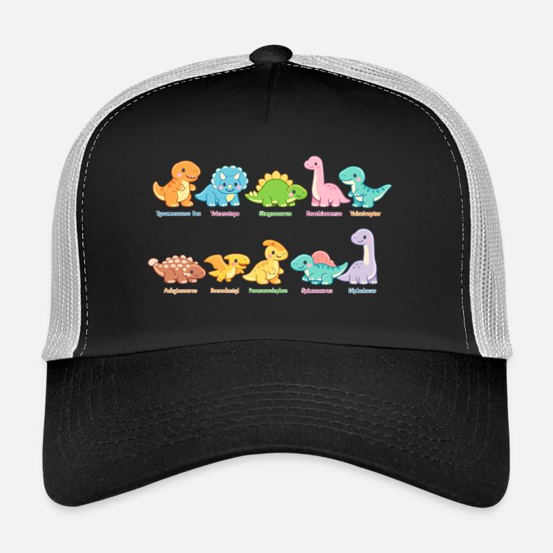 Colorful dinosaur troupe Cute dinosaurs Trucker Cap