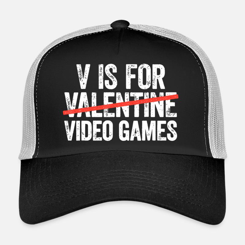 Valentine Gaming Typography Trucker Cap