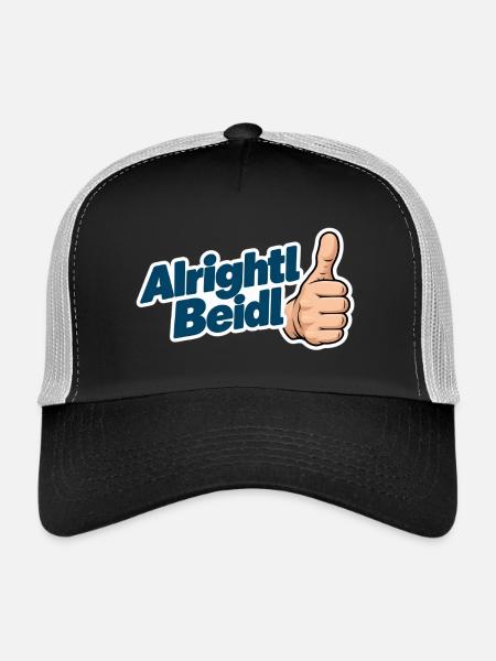 Alrightl Beidl - Trucker Cap - Schwarz/Steingrau