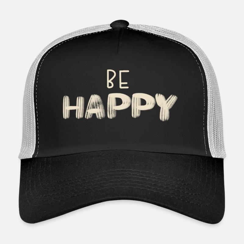 Sois heureux - Casquette trucker  - noir/gris pierre