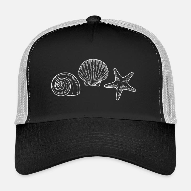 Coquillage, Étoile de mer, Escargot - blanc Casquette trucker 