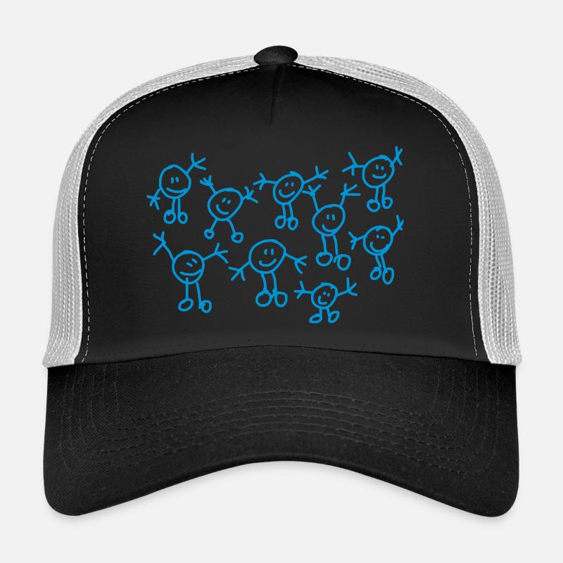 kinder_malen_kopffuessler - Trucker Cap - Schwarz/Steingrau