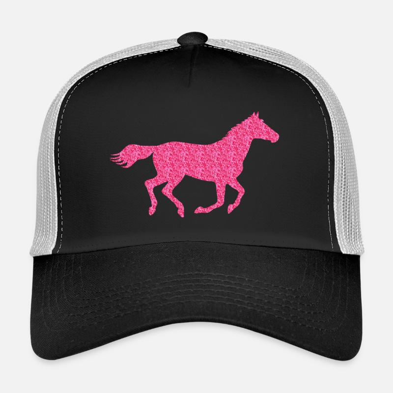 Glitzer Pferd - Trucker Cap - Schwarz/Steingrau