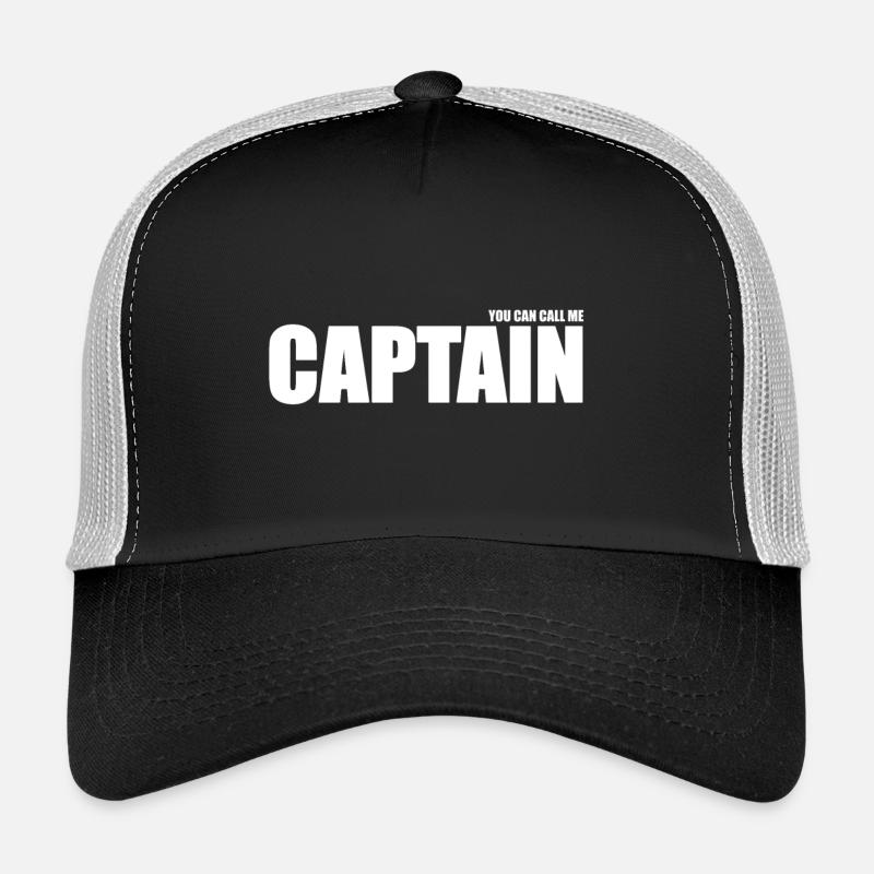 Captain Großschrift Kontrast Design - Trucker Cap - Schwarz/Steingrau