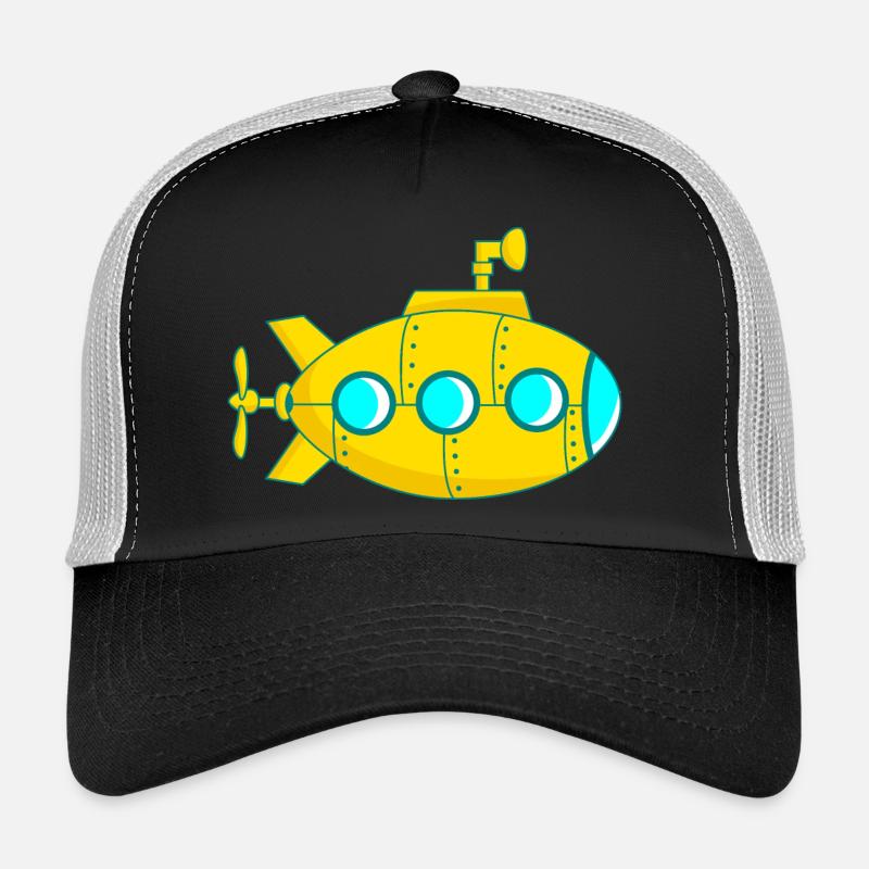 Gelbes U-Boot - Trucker Cap - Schwarz/Steingrau