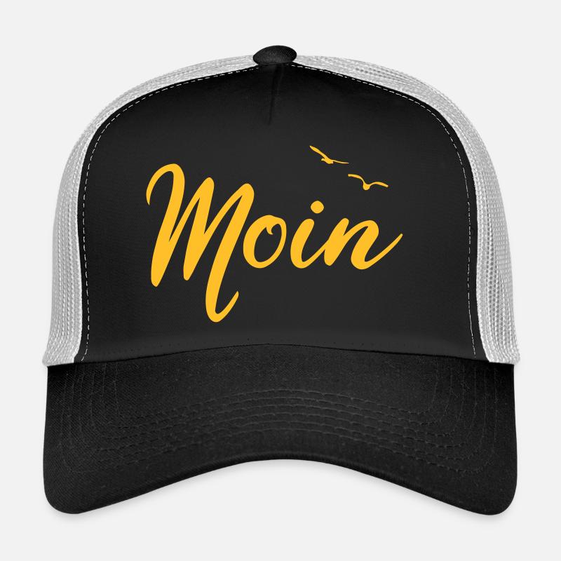 Moin - Spruch Design Geschenk - Trucker Cap - Schwarz/Steingrau