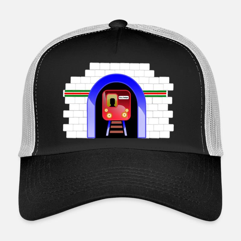 Blauer Tunnelzug im Torbogen Trucker Cap