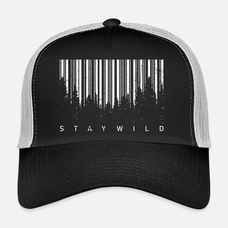 Silhouette de code-barres forestière Casquette trucker 