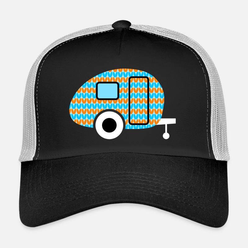 Caravan Knit Stripes Winter Pattern Camping Fan Trucker Cap