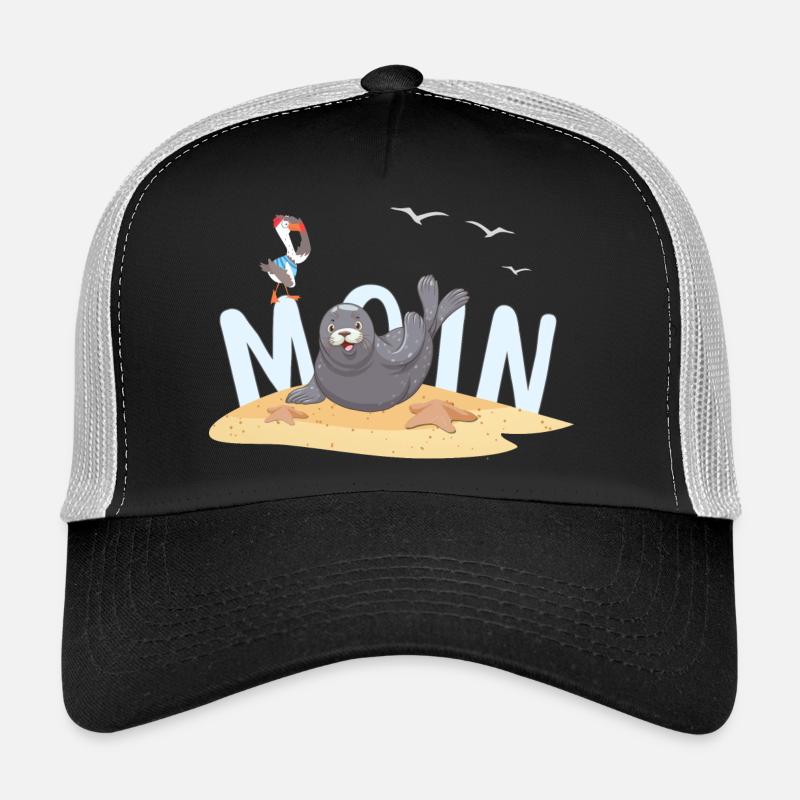 Moin Robbe Möwe Strand Trucker Cap