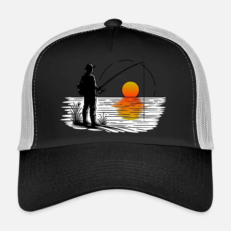 Angler 3 - Trucker Cap - Schwarz/Steingrau