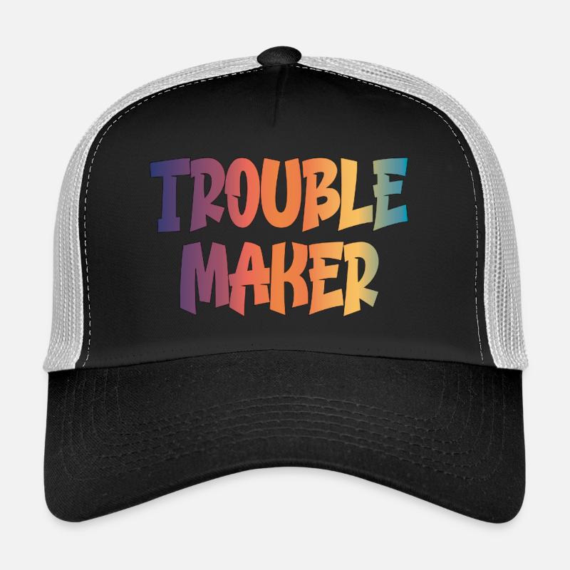 trouble maker - Trucker Cap - black/stone grey