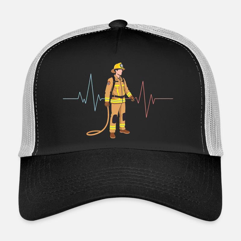 Firefighter heartbeat fire brigade Trucker Cap